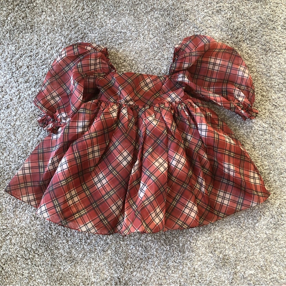 NEW Selkie The Jane Eyre Puff Mini Dress Checks - Picture 4 of 11
